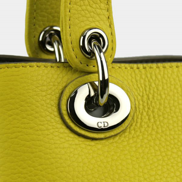 mini dior diorissimo original calfskin leather bag 44375 lemon yellow